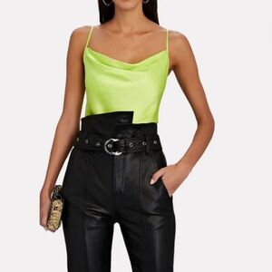 INTERMIX green Fayette Cowl Neck Silk Camisole size M